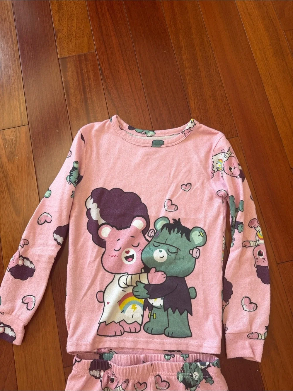 Kids Pink Care Bear Halloween Pajama Set
